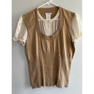 Vintage Worthington Silk and Cotton Combo Short Sleeve Top